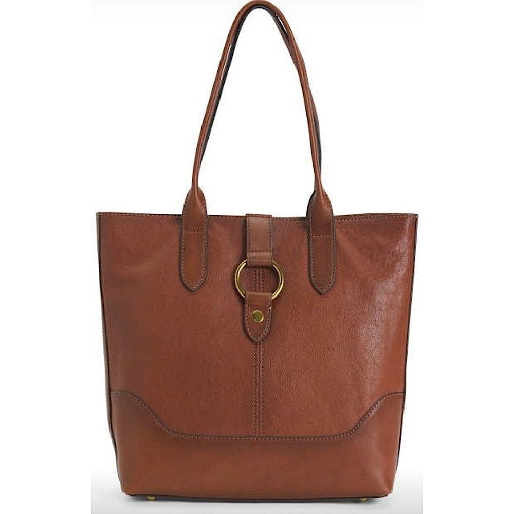 Frye Leather Ring Tote Shoulder Bag | Cognac Brown